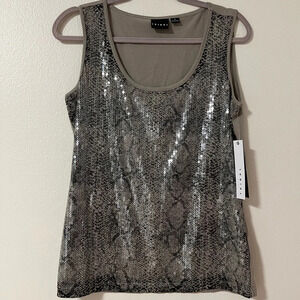 NWT Sequin Snakeskin Tank by Tribal Animal Print Sleeveless Size Medium Party